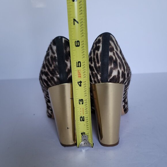 J. Crew Etta Cheetah Calf Hair Leather Preppy Pumps. Size 8 - Picture 3 of 8